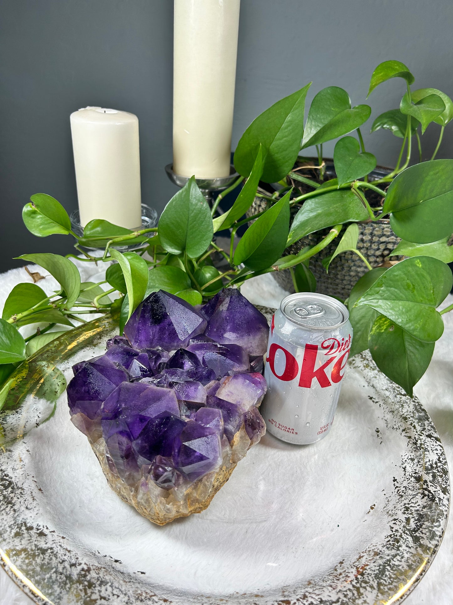 X-Large Teeth Wand Amethyst Raw/Geode Cluster- 9.82lbs pounds (9in x5 inches)