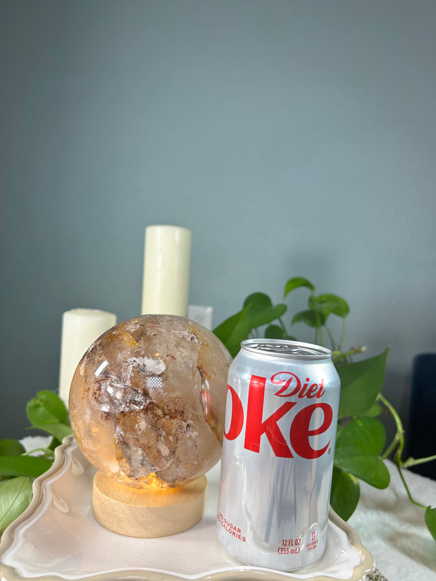 X-large golden garden quartz sphere - 5.29 pounds (5 inches wide)