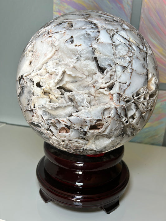 XX-large raw sugar druzy 100% natural sphalerite sphere - 39 pounds
