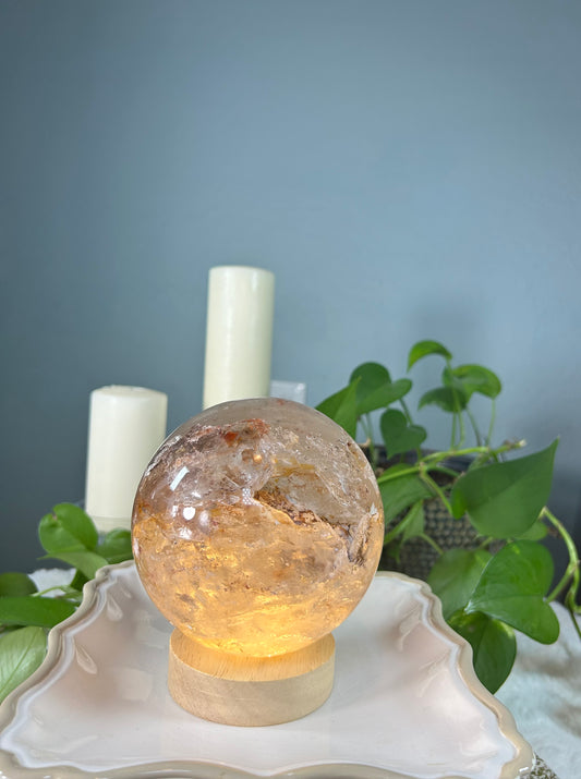 X-large golden garden quartz sphere - 5.29 pounds (5 inches wide)